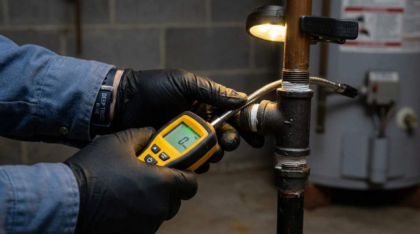 Gas leak detection with electronic sniffer by Johns Plumbing LLC in Fontana